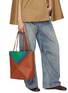 Figure View - Click To Enlarge - LOEWE - x Josef Albers Puzzle Fold Leather Tote Bag