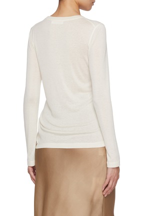 Back View - Click To Enlarge - GIA STUDIOS - Cleo Long Sleeves Thin Knit T-Shirt