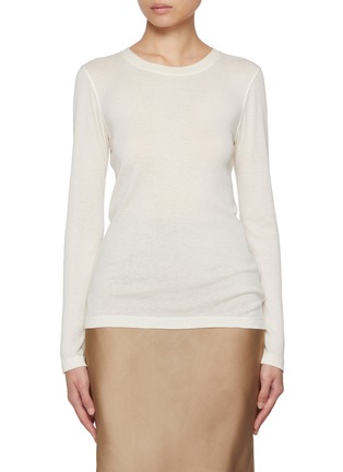 Main View - Click To Enlarge - GIA STUDIOS - Cleo Long Sleeves Thin Knit T-Shirt