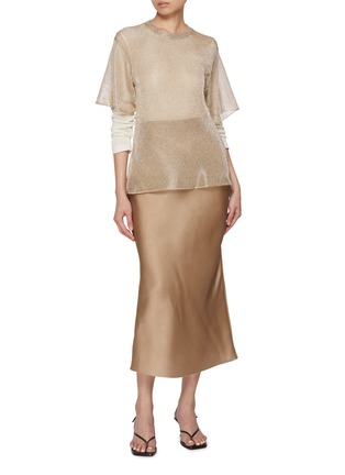 Figure View - Click To Enlarge - GIA STUDIOS - Cleo Long Sleeves Thin Knit T-Shirt