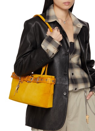 Figure View - Click To Enlarge - OSOI - Shoulder Brocle Suede Bag