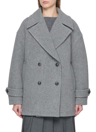 Main View - Click To Enlarge - BOINIGAN - Double Breasted Cropped Wool Cashmere Blend Overcoat