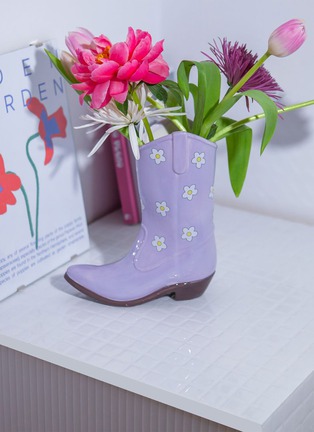 Detail View - Click To Enlarge - DOIY - Rodeo Cowboy Boot Vase — Lilac