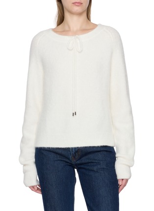 Main View - Click To Enlarge - BOINIGAN - Long Sleeve Drawstring Round Neck Knit Sweater