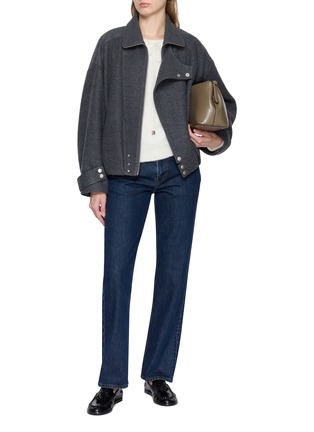 Figure View - Click To Enlarge - BOINIGAN - Long Sleeve Drawstring Round Neck Knit Sweater