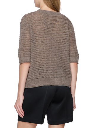 Back View - Click To Enlarge - BOINIGAN - Short Sleeve Wool Cashmere Knit Top