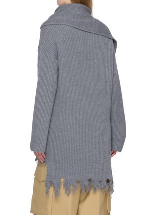 Back View - Click To Enlarge - BOINIGAN - Long Sleeve Scarf Collar Wool Cashmere Blend Midi Dress
