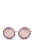 Main View - Click To Enlarge - MIU MIU - Cutout heart window round sunglasses