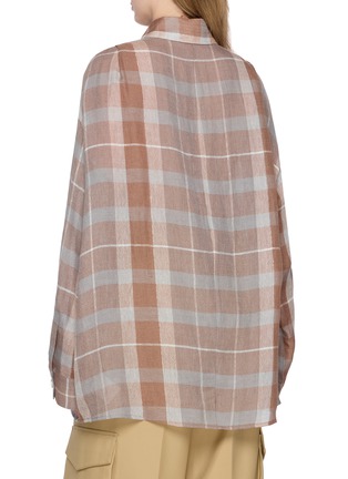 Back View - Click To Enlarge - BOINIGAN - Chequered Wool Ramie Knit Shirt