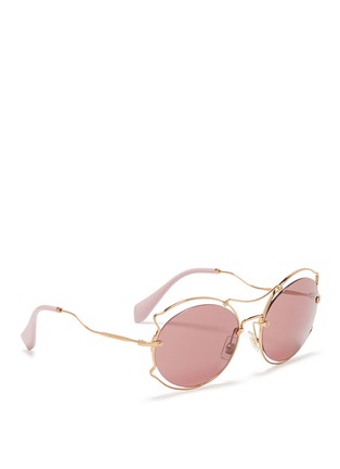 Figure View - Click To Enlarge - MIU MIU - Pinched wire rim sunglasses