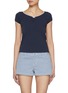 Main View - Click To Enlarge - SUNDAYFRUITMARKET - Cap Sleeve Lace Cotton T-Shirt