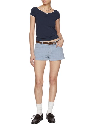 Figure View - Click To Enlarge - SUNDAYFRUITMARKET - Cap Sleeve Lace Cotton T-Shirt