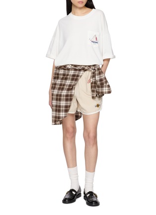 Figure View - Click To Enlarge - SUNDAYFRUITMARKET - Boat Embroidered Pocket Cotton T-Shirt