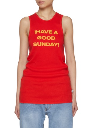 Main View - Click To Enlarge - SUNDAYFRUITMARKET - Good Sunday Cotton Ribbed Tank Top