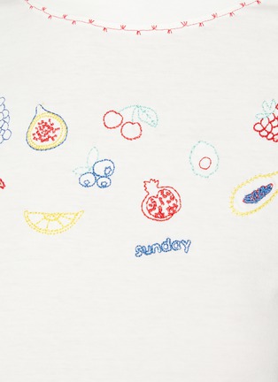  - SUNDAYFRUITMARKET - Fruit Embroidered Cotton Cropped T-Shirt