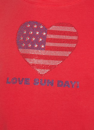 - SUNDAYFRUITMARKET - Crystal Heart Slogan Cotton Jersey T-Shirt