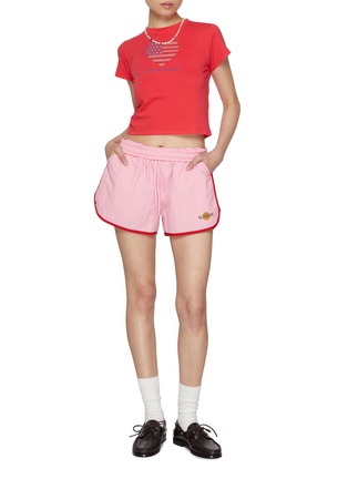 Figure View - Click To Enlarge - SUNDAYFRUITMARKET - Crystal Heart Slogan Cotton Jersey T-Shirt
