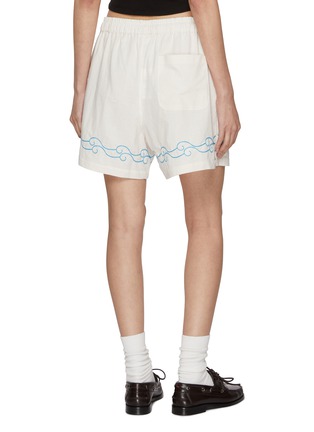 Back View - Click To Enlarge - SUNDAYFRUITMARKET - Sun Beach Embroidered Cotton Shorts