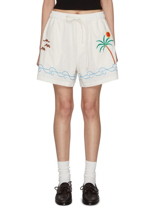 Main View - Click To Enlarge - SUNDAYFRUITMARKET - Sun Beach Embroidered Cotton Shorts