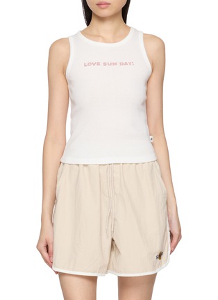 Main View - Click To Enlarge - SUNDAYFRUITMARKET - Love Sun Day Embellished Cotton Tank Top