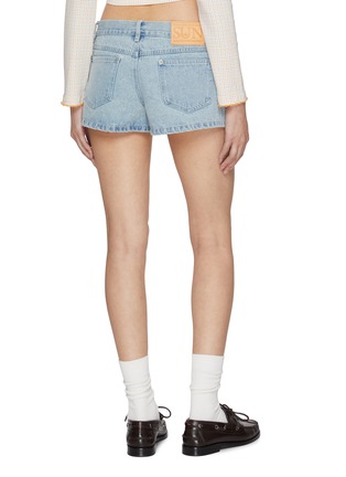 Back View - Click To Enlarge - SUNDAYFRUITMARKET - Beach Light Washed Cotton Denim Shorts