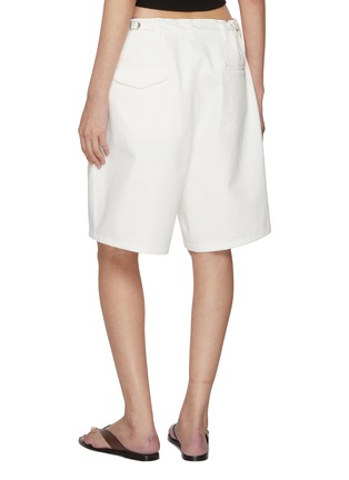 Back View - Click To Enlarge - SUNDAYFRUITMARKET - Sun Pleated Cotton Bermuda Shorts