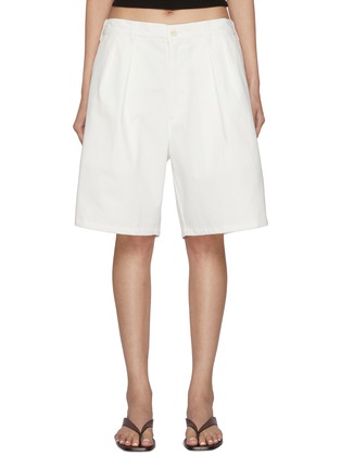Main View - Click To Enlarge - SUNDAYFRUITMARKET - Sun Pleated Cotton Bermuda Shorts