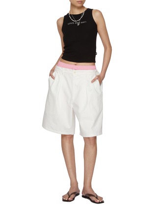 Figure View - Click To Enlarge - SUNDAYFRUITMARKET - Sun Pleated Cotton Bermuda Shorts