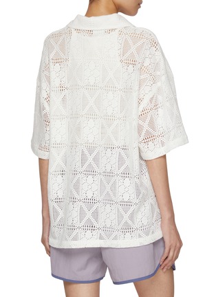 Back View - Click To Enlarge - SUNDAYFRUITMARKET - Holiday Crochet Cotton Knit Shirt