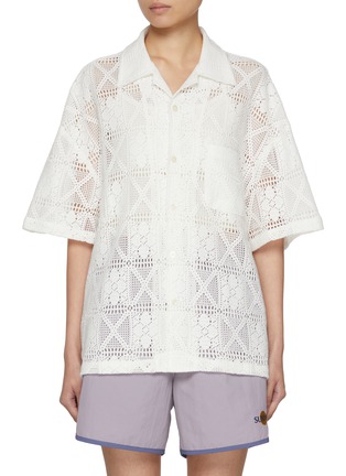 Main View - Click To Enlarge - SUNDAYFRUITMARKET - Holiday Crochet Cotton Knit Shirt