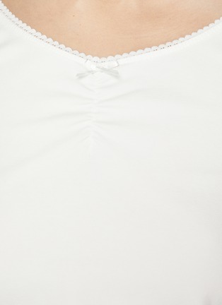  - SUNDAYFRUITMARKET - Cap Sleeve Lace Cotton T-Shirt