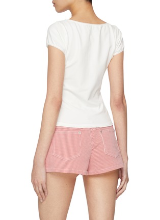 Back View - Click To Enlarge - SUNDAYFRUITMARKET - Cap Sleeve Lace Cotton T-Shirt