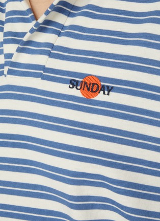  - SUNDAYFRUITMARKET - Striped Collar Cotton T-Shirt
