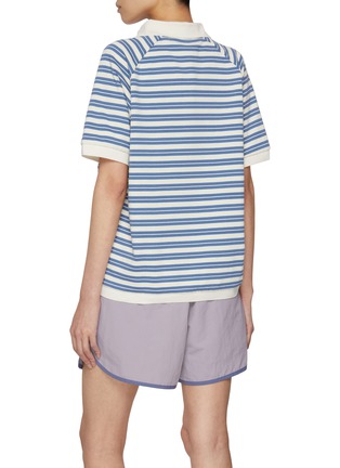 Back View - Click To Enlarge - SUNDAYFRUITMARKET - Striped Collar Cotton T-Shirt