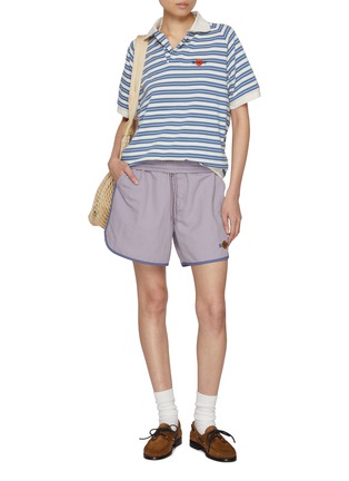 Figure View - Click To Enlarge - SUNDAYFRUITMARKET - Striped Collar Cotton T-Shirt