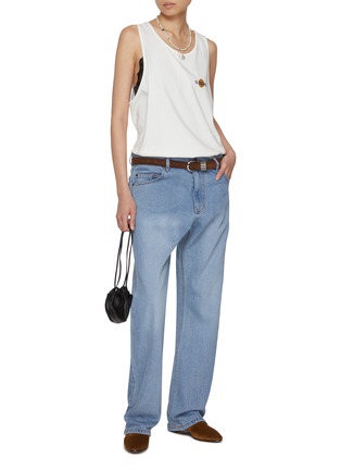 Figure View - Click To Enlarge - SUNDAYFRUITMARKET - Sunday Embroidered Cotton Tank Top