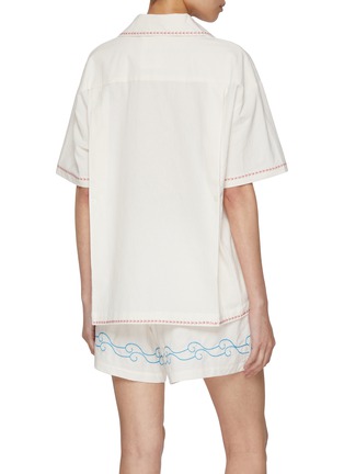 Back View - Click To Enlarge - SUNDAYFRUITMARKET - Sun Beach Embroidered Cotton Shirt