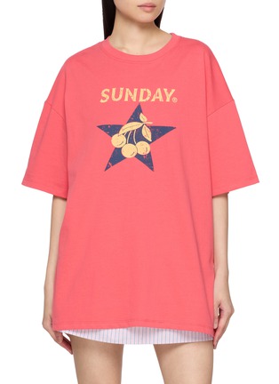 Main View - Click To Enlarge - SUNDAYFRUITMARKET - Cherry Star Print Cotton T-Shirt