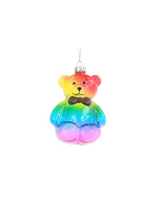 Main View - Click To Enlarge - UNIQUE TREASURES - Bear Head Bow Glass Ornament