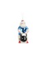 UNIQUE TREASURES Santa Raised Kettle Bell Glass Ornament