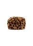 FJOLLA Small Faux Fur Zippered Toiletry Pouch — Brown Leopard