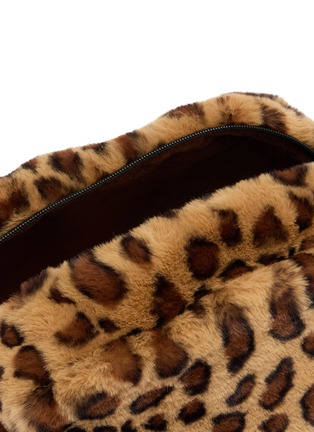 Detail View - Click To Enlarge - FJOLLA - Small Faux Fur Zippered Toiletry Pouch — Brown Leopard