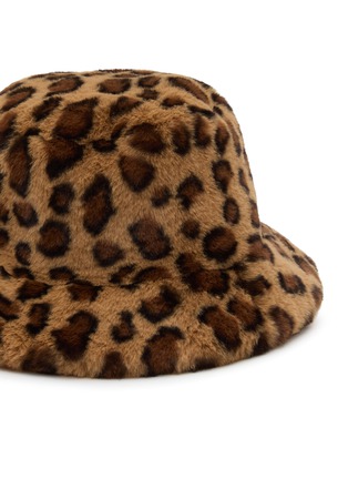 Detail View - Click To Enlarge - FJOLLA - Faux Fur Bucket Hat — Brown Leopard