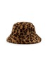 FJOLLA Faux Fur Bucket Hat — Brown Leopard