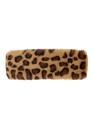 Main View - Click To Enlarge - FJOLLA - Faux Fur Headband — Brown Leopard