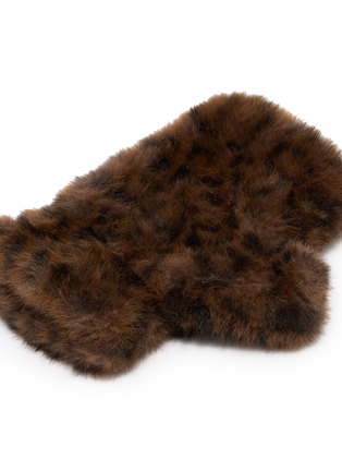 Detail View - Click To Enlarge - FJOLLA - Faux Fur Gloves — Dark Leopard