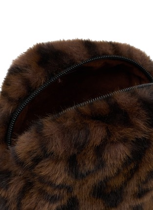 Detail View - Click To Enlarge - FJOLLA - Small Faux Fur Zippered Toiletry Pouch — Dark Leopard