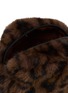 Detail View - Click To Enlarge - FJOLLA - Small Faux Fur Zippered Toiletry Pouch — Dark Leopard