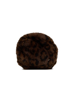 Main View - Click To Enlarge - FJOLLA - Small Faux Fur Zippered Toiletry Pouch — Dark Leopard