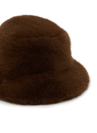 Detail View - Click To Enlarge - FJOLLA - Faux Fur Bucket Hat — Dark Brown